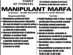 Manipulant marfuri productie - Bucuresti, Sector 4 (Berceni)
