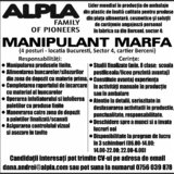 Manipulant marfuri productie - Bucuresti, Sector 4 (Berceni)